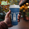 New York Greek Style Insulated Paper Hot Cold Cups with White Dome Lids