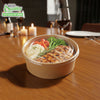 EcoQuality Kraft Paper Bowl with Clear Lid Disposable 36oz 150mm