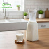 34oz Square Clear Plastic Pitcher with White Lid