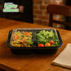 3 Compartment Disposable Container with Lids, Restaurant Take Out Bento Boxes, Meal Prep BPA Free