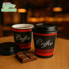 Disposable Travel Black Dome and White Dome Lids for Paper Hot Cups (10oz, 12oz, 16oz, 20oz)