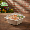 32oz Eco Friendly Disposable Square Bowls Compostable Container with Dome Lids