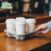 4 Cup Drink Carrier Tray Biodegradable Pulp Fiber - Recycled, Disposable Take-Out Container Carrier for Drinks