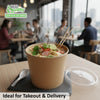 Disposable Kraft Paper Soup Containers with Plastic Lids - Kraft Paper Ice Cream Containers / Yogurt Cups with Plastic Lids (8oz, 12oz, 16oz)