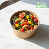 EcoQuality Kraft Paper Bowl with Clear Lid Disposable 16oz 150mm