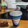 New York Greek Style Insulated Paper Hot Cold Cups with White Flat Lids