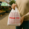 Medium 1/ 8 Plastic White Thank You T-Shirt Bags, 17