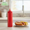 24 Oz Red Plastic Condiment Squeeze Bottles Squirt Bottle for Sauces, Dressing, Arts and Crafts, Ketchup, Mustard, Oil, BBQ - Reusable