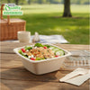 42oz Eco Friendly Disposable Square Bowls Compostable Container with Dome Lids