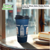 New York Greek Style Insulated Paper Hot Cold Cups with Black Dome Lids