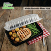 26oz 9x6x3 Clamshell Plastic Food Container Black Base Clear Lid