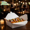 #3 White Paper Take Out Food Containers with Closeable Lid