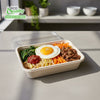 Compostable Rectangular Food Containers with Lids, Ecofriendly Take- Out, Made With Bagasse
