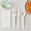 Disposable Plastic Wrapped White Heavy Duty Cutlery Kit 4 in 1 - Fork/Spoon/Knife/Napkin