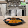 EcoQuality 3 compartment bagasse clamshell takeout box 10.5x9.5x3 inches