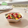Hexagon 47oz disposable bowl made from sugarcane fiber compostable catering use
