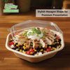 Hexagon 32oz disposable bowl made from sugarcane fiber compostable catering use