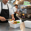 #1 White Paper Take Out Food Containers with Closeable Lid