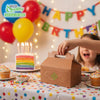 Brown Treat Gift Boxes 9 x 5 x 6.75 inches Paper Gable Lunch with Handle Barn Box