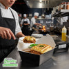 #4 Black Paper Take Out Food Containers with Closeable Lid