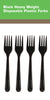 Disposable Plastic Heavy Weight Forks Unwrapped