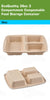 Compostable 36oz 3 Compartment Food Storage Container with Lids Sugarcane