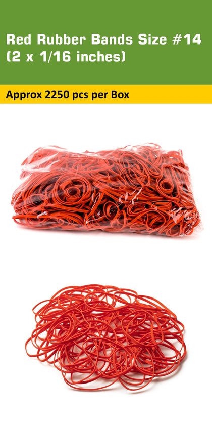 #14 Red Rubber Bands 2250pc Per Box (2