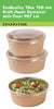 EcoQuality Kraft Paper Bowl with Clear Lid Disposable 16oz 150mm