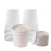 4oz White Disposable Paper Coffee Espresso Cups with White Lids