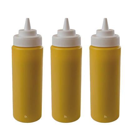 24 Oz Clear Plastic Condiment Squeeze Bottles, Squirt Bottle for Sauces, Dressing - BPA Free, Dishwasher Safe