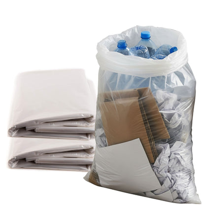 Plastic Strong Clear Recycling Trash Bags Wastebasket Receptacle Can Liner Large Heavy Duty Garbage Bags (13 gal, 30 gal, 39 gal, 46 gal, 50 gal, 58 gal)