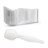 Disposable Plastic Clear Serving Spoons | Heavy Duty | Large 8.5