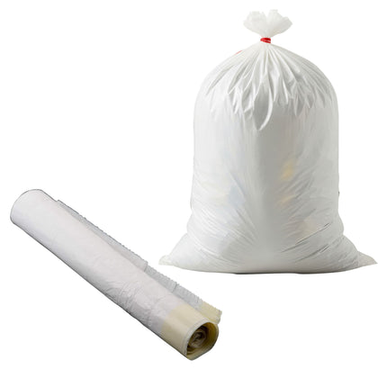 Plastic Trash Bags - White Tall Kitchen Garbage Bags (13 Gallon)