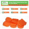 38MM Ratchet Caps and Lids for Plastic Juice Bottles For HDPE and Clear Plastic Juice Bottles, Smoothie Bottles, Fresh Squeezed Juice Container (Blue, Green, Orange, White)