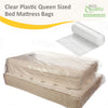 Durable plastic clear mattress bag for queen and king sizes, ideal for moving