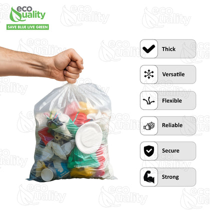 Large Heavy Duty Clear Trash Bags 35x55 inch