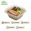 Eco Friendly Disposable Square Bowls Compostable Container with Dome Lids