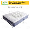 Durable plastic clear mattress bag for queen and king sizes, ideal for moving