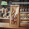 Brown Kraft Bakery Bag with Clear Window for Cookies, Pastries, Sandwich, Nuts - Grease Resistant (11X7.1, 8.7X4.7)
