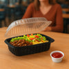EcoQuality 9x9 inch hinged clamshell takeout container compostable
