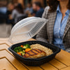 EcoQuality white hinged foam clamshell food container 11.5x10x3 inches
