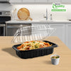 EcoQuality 9x9 inch hinged clamshell takeout container compostable