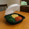 EcoQuality white hinged foam clamshell food container 11.5x10x3 inches