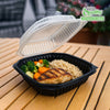 EcoQuality white hinged foam clamshell food container 11.5x10x3 inches