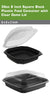 EcoQuality 36oz black plastic container with clear dome lid