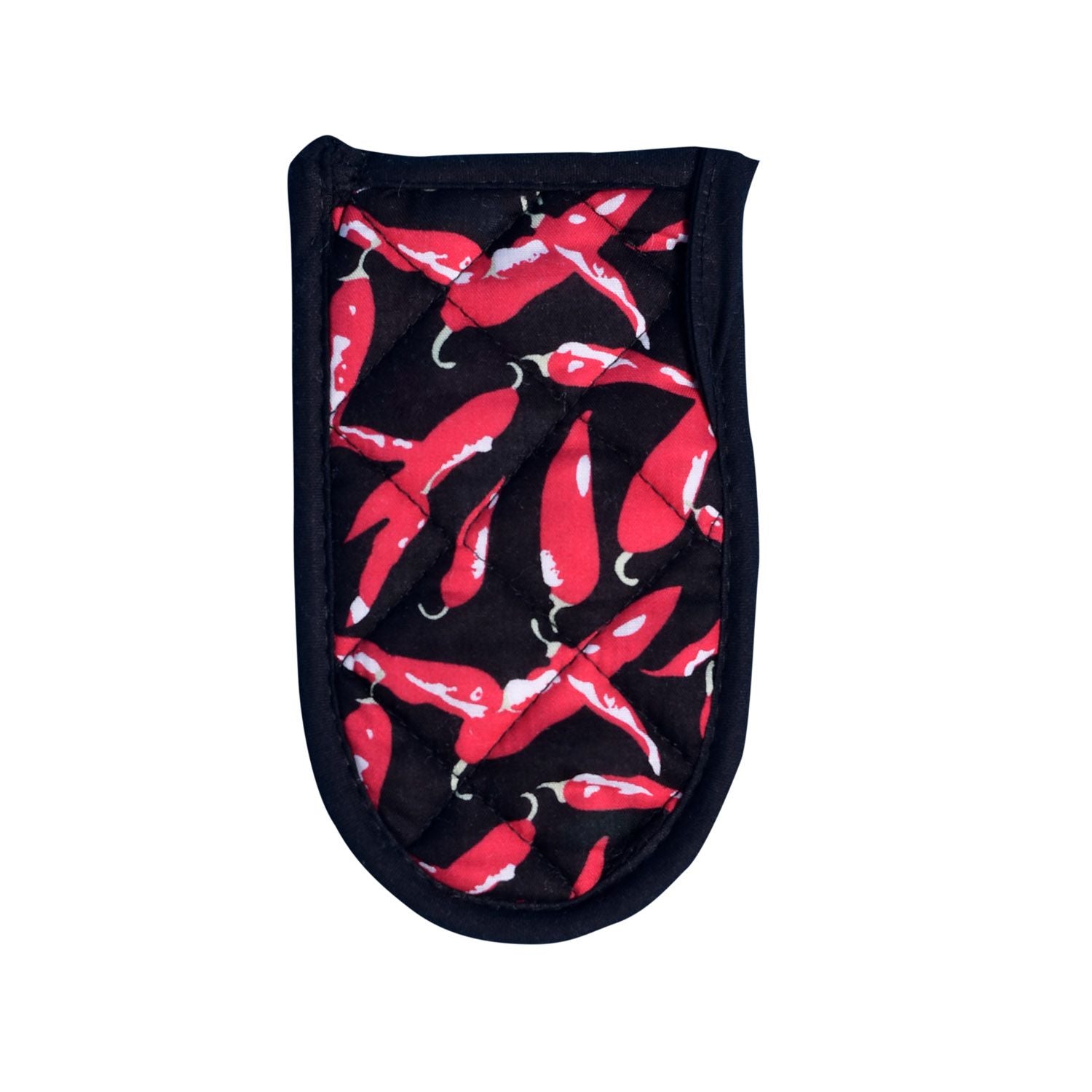 Cotton pan handle cover with chili pepper design, 6-1/2