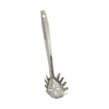 Durable 11-inch pasta fork made of stainless steel with pronged head for gripping and draining noodles. Rust-resistant, easy to clean, ideal for foodservice; packed 144 each per case.