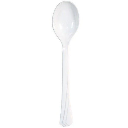 Pearl disposable soup spoon, ideal for soups, stews, and desserts. Elegant and durable, perfect for weddings, parties, and events. Adds sophistication and convenience with easy cleanup and stylish design.