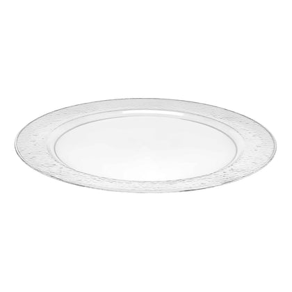 Pebbled 13.5inch Clear and Pearl Round Tray – Elegant, Durable Serveware for Any Occasion