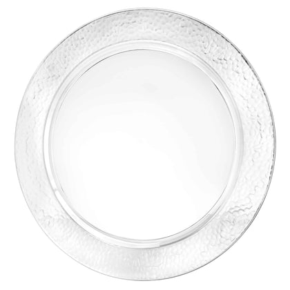 Pebbled 13.5inch Clear and Pearl Round Tray – Elegant, Durable Serveware for Any Occasion